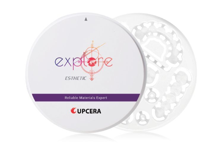 Upcera Explore Esthetic is gradient technology multilayer zirconia from color, strength, translucency and toughness. Its features 727Mpa to 1000Mpa strength with 47% to 48.8% translucency. With excellent quality and natural esthetic result, it perfectly accommodates indications including veneer, inlay, onlay, single crown and up to three units bridge. 